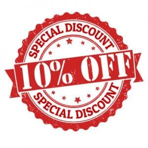 10 percent off special discount